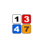 1から9の数字当てゲームに使う一覧表（個別スタンプ：14）