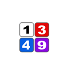 1から9の数字当てゲームに使う一覧表（個別スタンプ：15）
