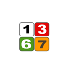 1から9の数字当てゲームに使う一覧表（個別スタンプ：17）