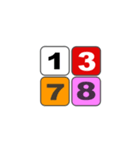 1から9の数字当てゲームに使う一覧表（個別スタンプ：20）