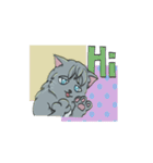 サッドキャットアート（個別スタンプ：2）