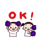 LOVE！チアダンス 紫ポンポン（個別スタンプ：3）