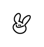白いウサギで表現（個別スタンプ：1）