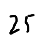 手書きの数字（個別スタンプ：25）