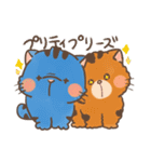 青い猫とキジトラ（個別スタンプ：40）