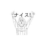 サッカー 黒白絵（個別スタンプ：7）