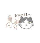 うさぎとねこと、にんげん（個別スタンプ：10）