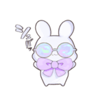 メガネ(うさぎ＆ねこ)（個別スタンプ：1）