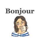 世界の女の子 「シンプル仏語」（個別スタンプ：5）
