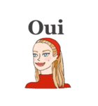 世界の女の子 「シンプル仏語」（個別スタンプ：7）