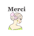 世界の女の子 「シンプル仏語」（個別スタンプ：9）