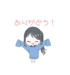 青パーカーの女の子（個別スタンプ：3）