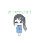 青パーカーの女の子（個別スタンプ：7）