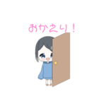 青パーカーの女の子（個別スタンプ：14）