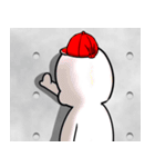 紅白帽ビションフリーゼ（個別スタンプ：15）