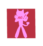少し鍛えてるピンク猫ピクトグラム(仕事用)（個別スタンプ：3）