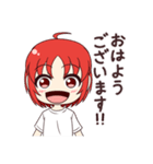 赤い髪の元気な女の子（個別スタンプ：1）