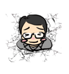 壁の穴に引っかかった（個別スタンプ：9）