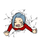 壁の穴に引っかかった（個別スタンプ：10）