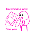 A pink woman 1（個別スタンプ：32）