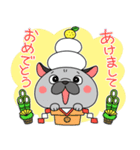 パグの「はなのり君」の1年間（個別スタンプ：1）