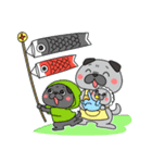 パグの「はなのり君」の1年間（個別スタンプ：5）