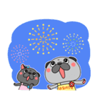 パグの「はなのり君」の1年間（個別スタンプ：8）