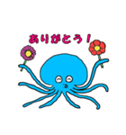 青いたこのスタンプ（個別スタンプ：4）