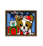 動く！パピヨンの[Xmas ＆ 年末年始]（個別スタンプ：16）