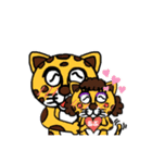 デフォルトスタンプおかっぱ原始人＆ヒョウ（個別スタンプ：10）