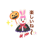 色鉛筆で描くアクティブなうさぎちゃん（個別スタンプ：1）