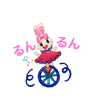 色鉛筆で描くアクティブなうさぎちゃん（個別スタンプ：2）