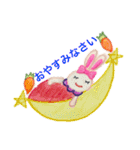 色鉛筆で描くアクティブなうさぎちゃん（個別スタンプ：6）