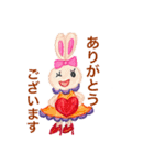 色鉛筆で描くアクティブなうさぎちゃん（個別スタンプ：7）