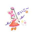 色鉛筆で描くアクティブなうさぎちゃん（個別スタンプ：8）