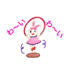 色鉛筆で描くアクティブなうさぎちゃん（個別スタンプ：9）