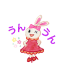 色鉛筆で描くアクティブなうさぎちゃん（個別スタンプ：10）