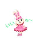色鉛筆で描くアクティブなうさぎちゃん（個別スタンプ：15）