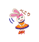 色鉛筆で描くアクティブなうさぎちゃん（個別スタンプ：19）
