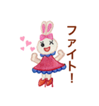 色鉛筆で描くアクティブなうさぎちゃん（個別スタンプ：28）