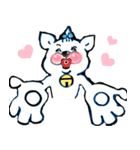幸せを呼ぶしろねこ（個別スタンプ：10）