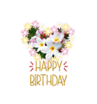お花大好き〜HAPPY BIRTHDAY（個別スタンプ：9）