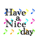 音符 簡単英語日常挨拶デカ文字スタンプ4（個別スタンプ：34）