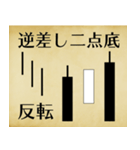 上昇シグナル・ローソク足(古文書風)（個別スタンプ：7）