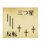 上昇シグナル・ローソク足(古文書風)（個別スタンプ：15）