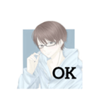 イケメン男子＋言葉（個別スタンプ：1）