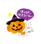 ハロウィンかぼちゃで挨拶（個別スタンプ：35）