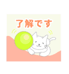 白にゃんこスタンプ3(よく使う言葉セット)（個別スタンプ：6）