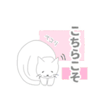 白にゃんこスタンプ3(よく使う言葉セット)（個別スタンプ：12）