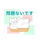 白にゃんこスタンプ3(よく使う言葉セット)（個別スタンプ：15）